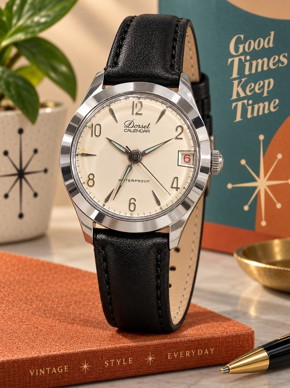 Vintage Swiss Men’s Mechanical Watch – Running And Serviced – New Leather Strap